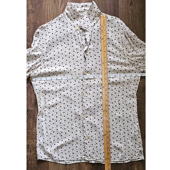 AllSaints New Romantic 100% Viscose Lightweight Short Sleeve Button Up Shirt M - Picture 4 of 9